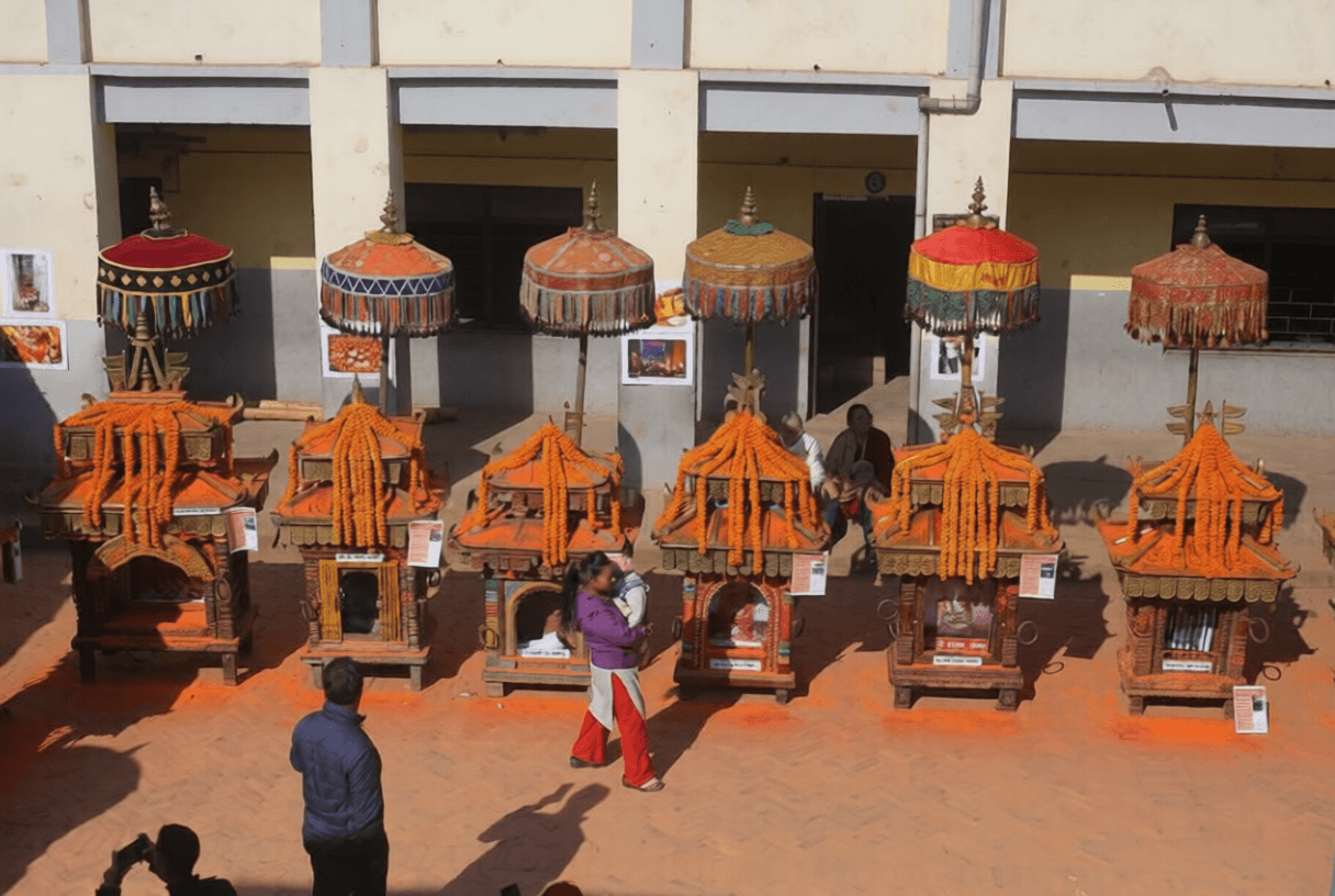 Public procession route during Biska Jatra in Thimi.