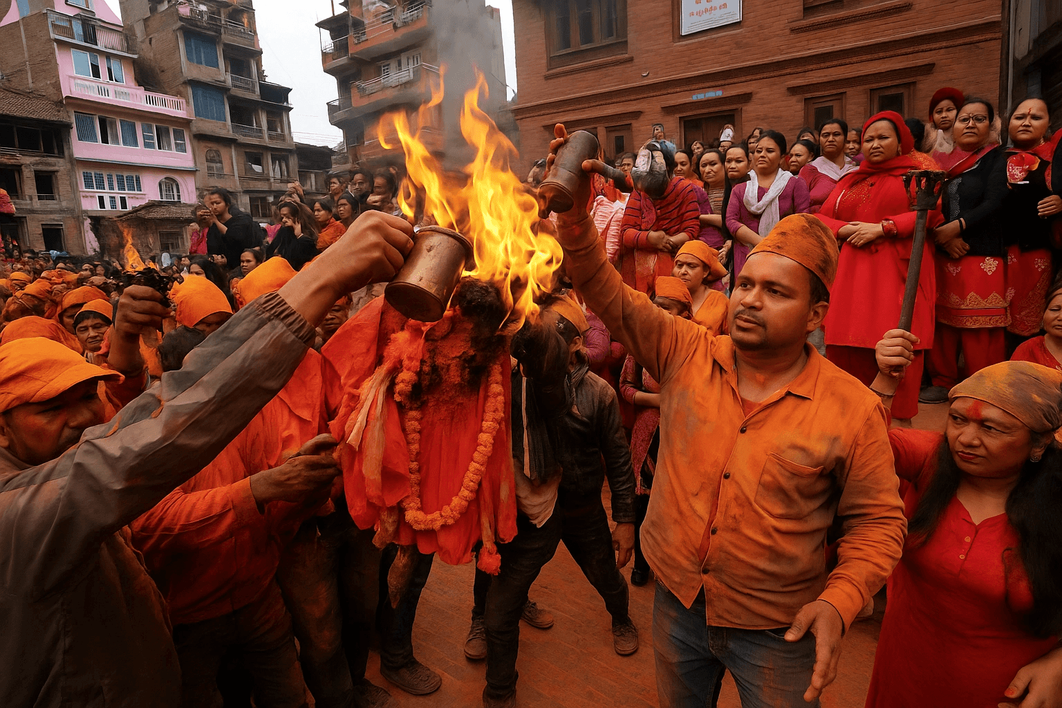 Landscape Peoplecarry Fire Sindurjatra 2