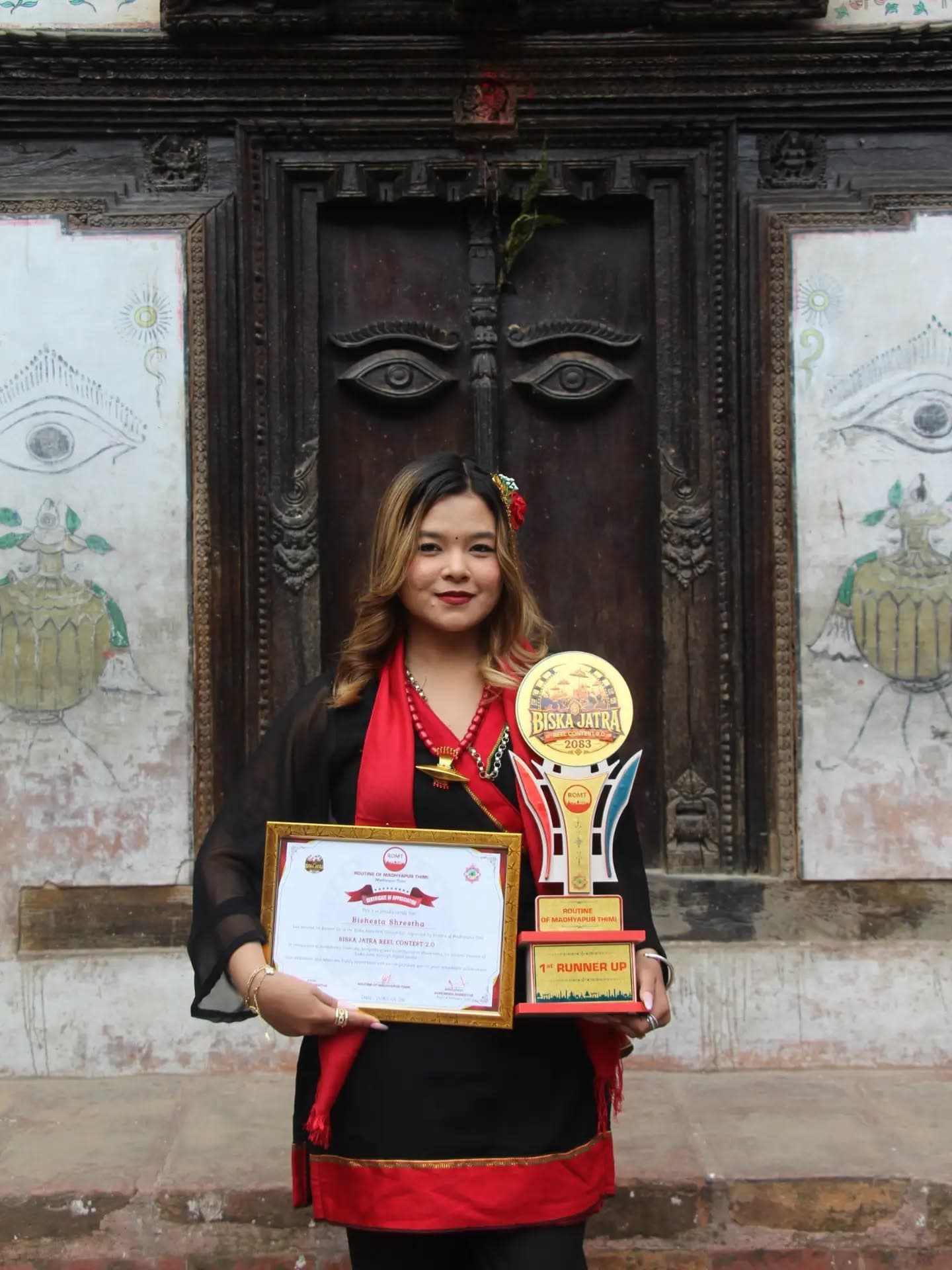 Bishesta Shrestha, 1st Runner Up — prize distribution