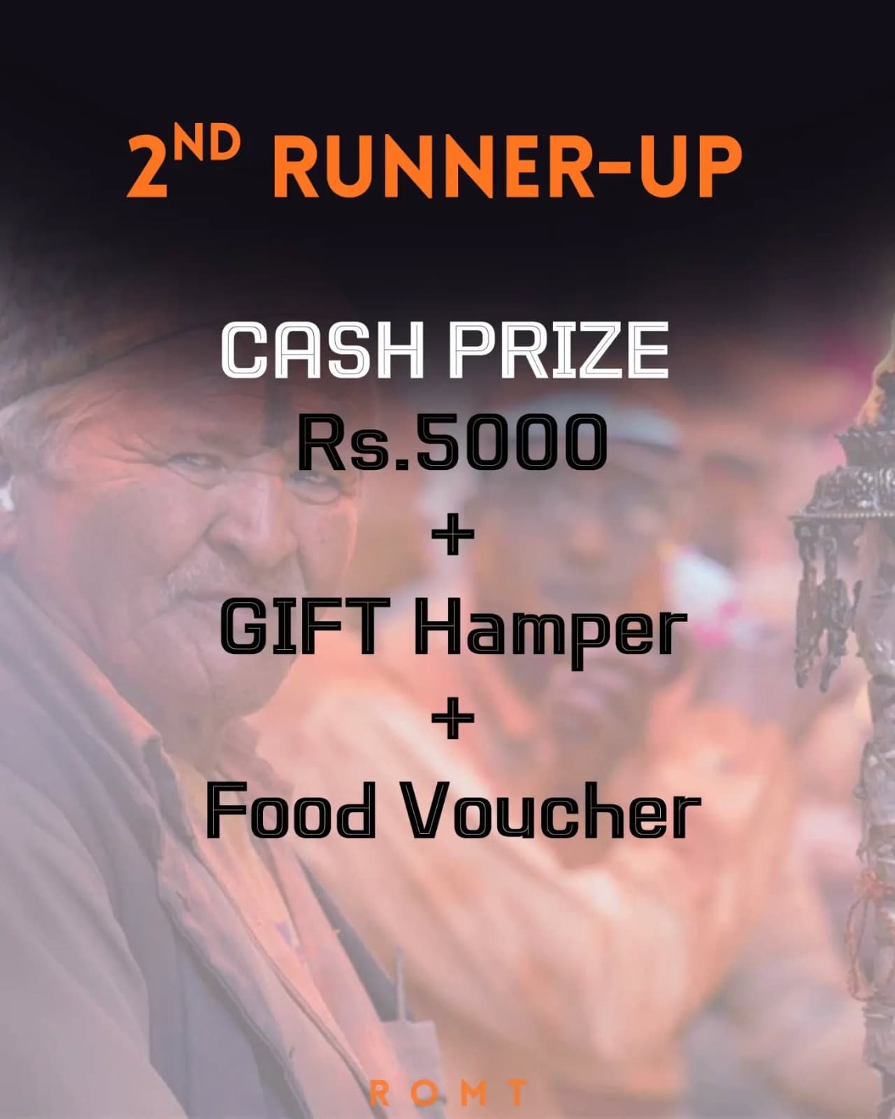 Second runner-up poster with Rs. 5000 cash prize, gift hamper, and food voucher.